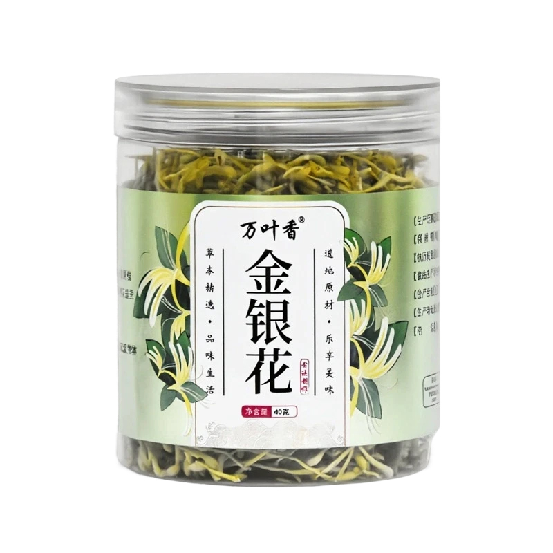 What impact does the drying process of honeysuckle flower tea have on the retention of active substances such as chlorogenic acid?
